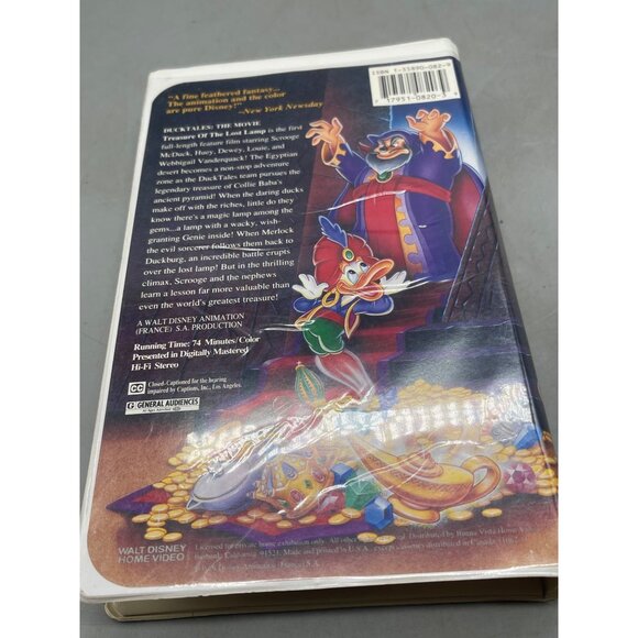 Disney Duck Tales the Movie Treasure of the Lost lamp VHS tape English READ - Picture 3 of 3